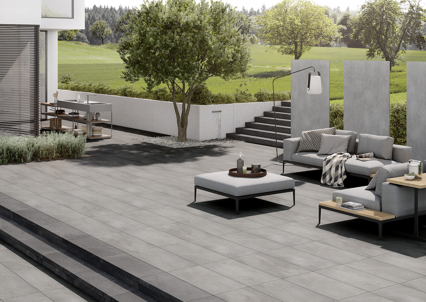 Krastal grau und anthrazit 40x80 2cm Outdoor