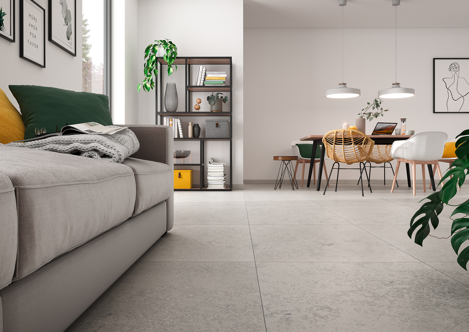 Limestone grau 75x75 Feinsteinzeug