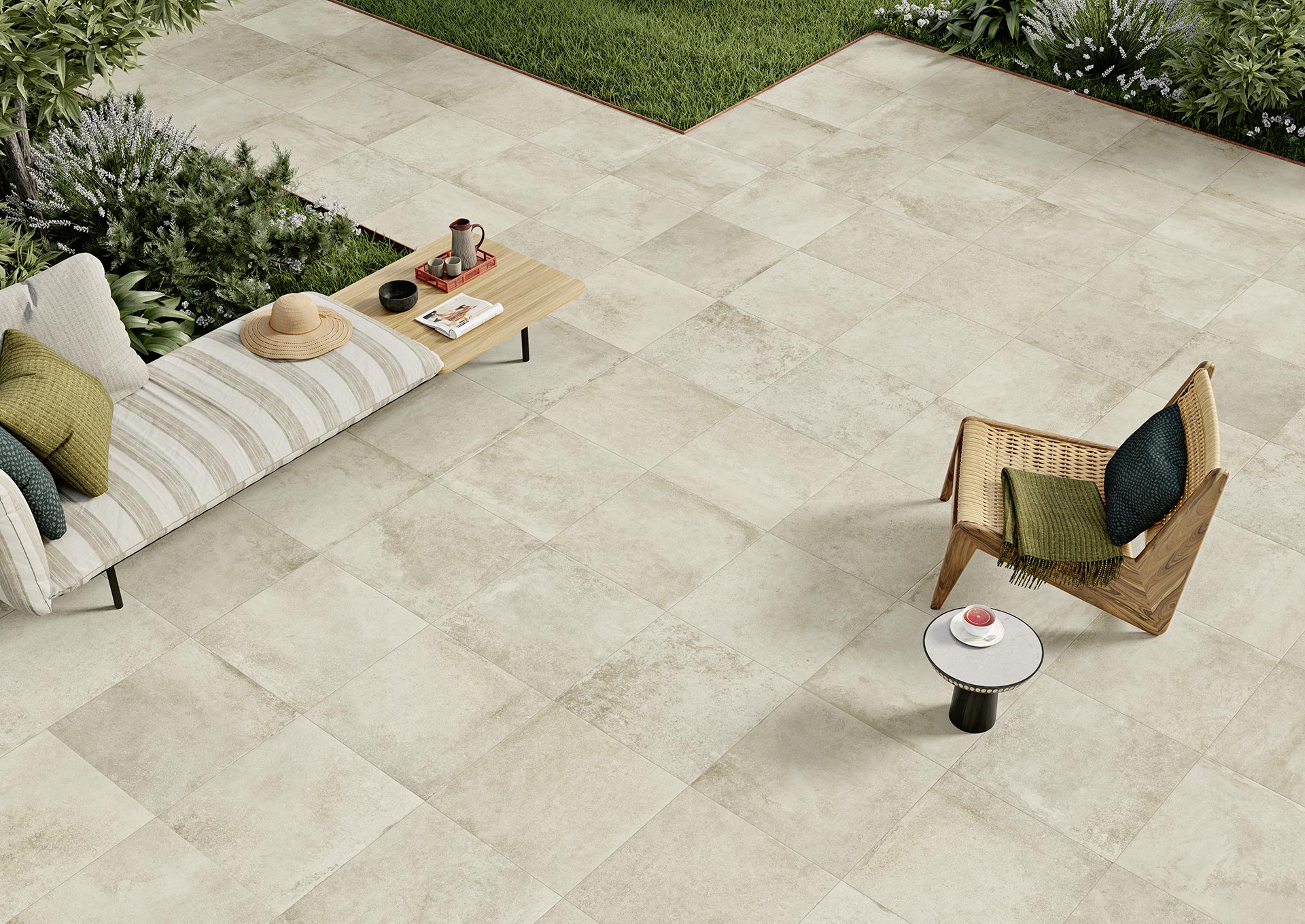 Trail beige 60x60 Feinsteinzeug, Outdoor, 2cm