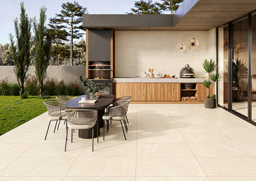 Kaprun Sand 60x90 2cm Outdoor Feinsteinzeug